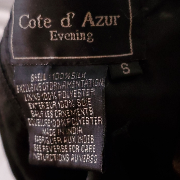 Cote D' Azur Evening Beaded Silk Top sz s Black - Picture 4 of 6